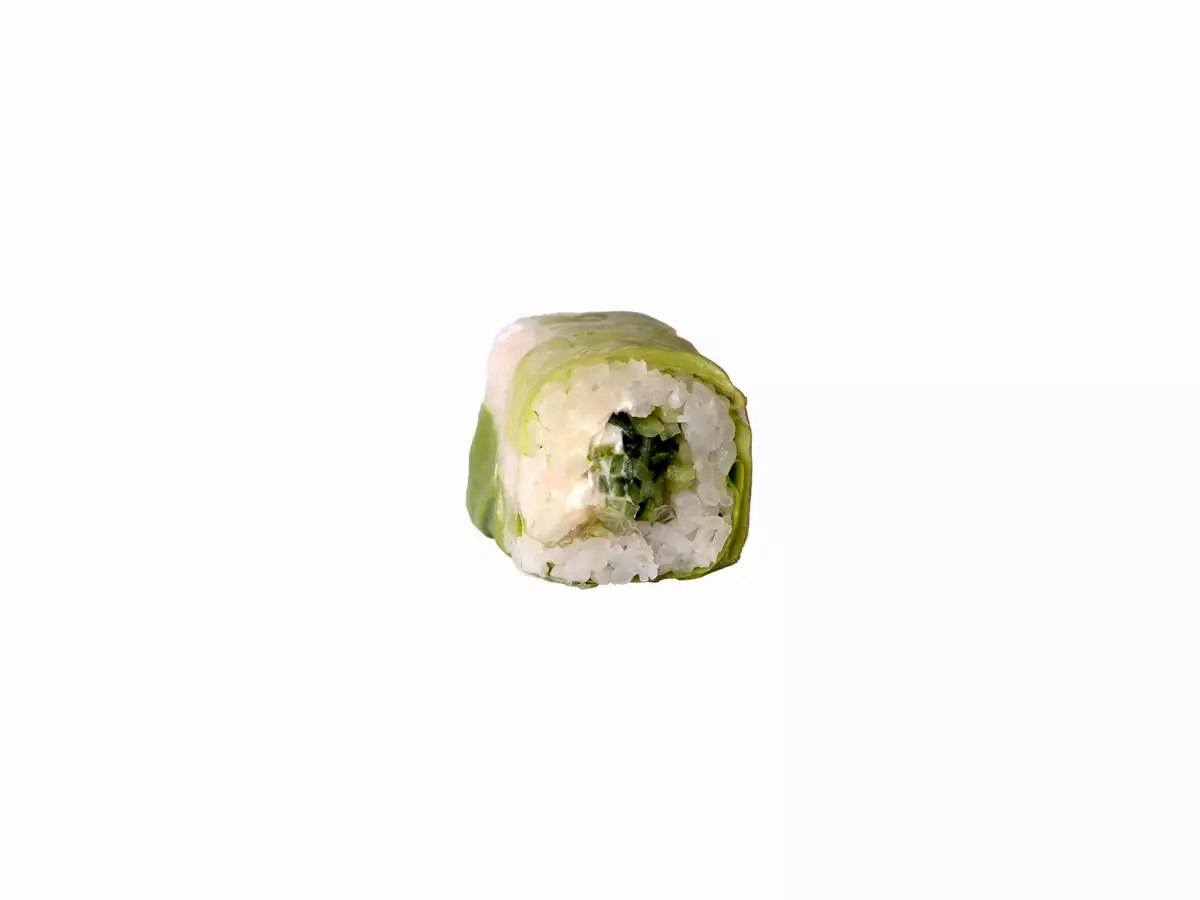 19-Spring rolls Concombre cheese ciboulette enroulé de salade verte (VEGGIE)